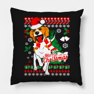 Beagle dog Ugly Christmas Pillow