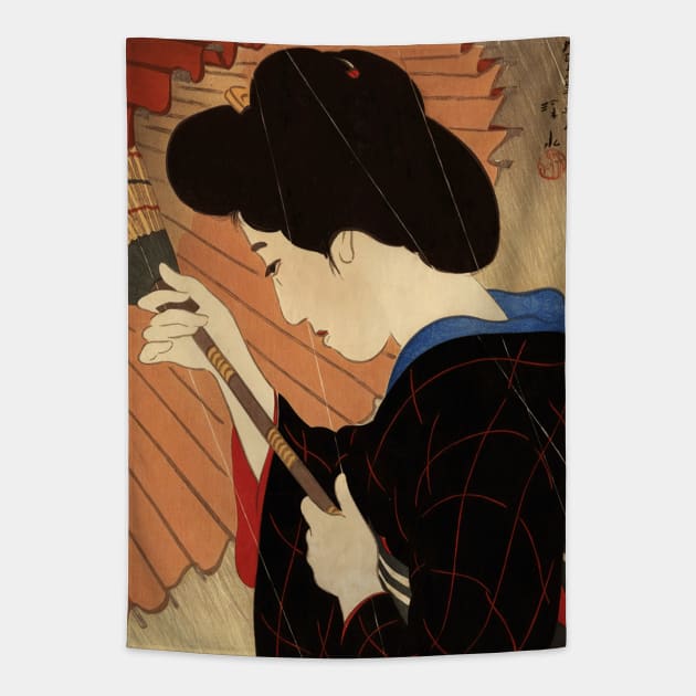 Rain While the Sun Is Shining - Ito Shinsui Japanese Art Print Tapestry by geekmethat