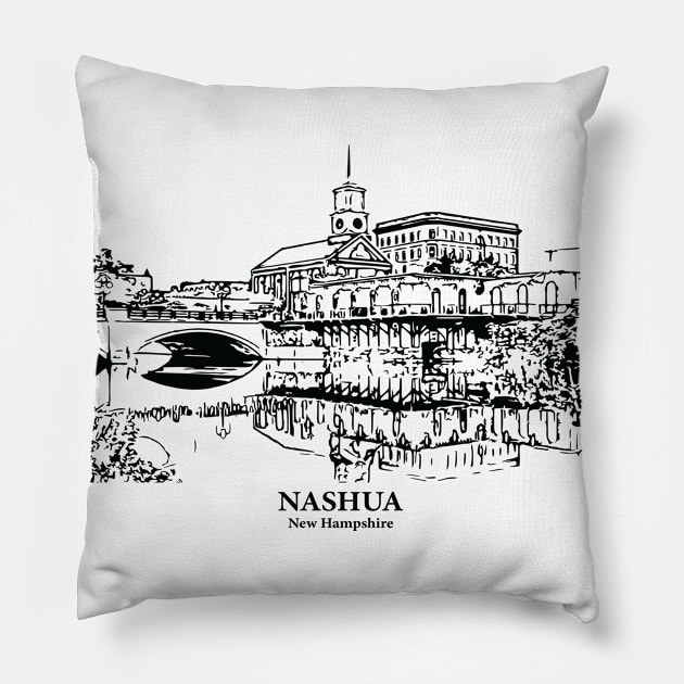 Nashua - New Hampshire Pillow by Lakeric