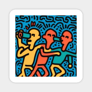 Funny Keith Haring, drink More Water Magnet