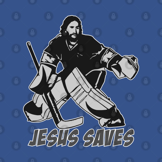 Jesus Saves Hockey Goalie by Pittih