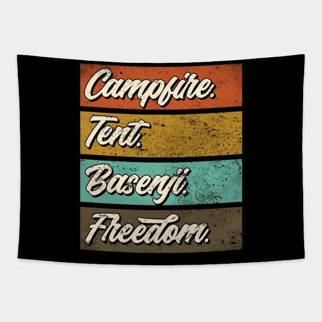 Camping with my basenji dog . Perfect present for mother dad friend him or her Tapestry by SerenityByAlex