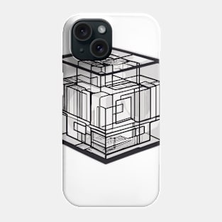 Rubic Cube Monochromatic Shadow Silhouette Anime Style Collection No. 384 Phone Case