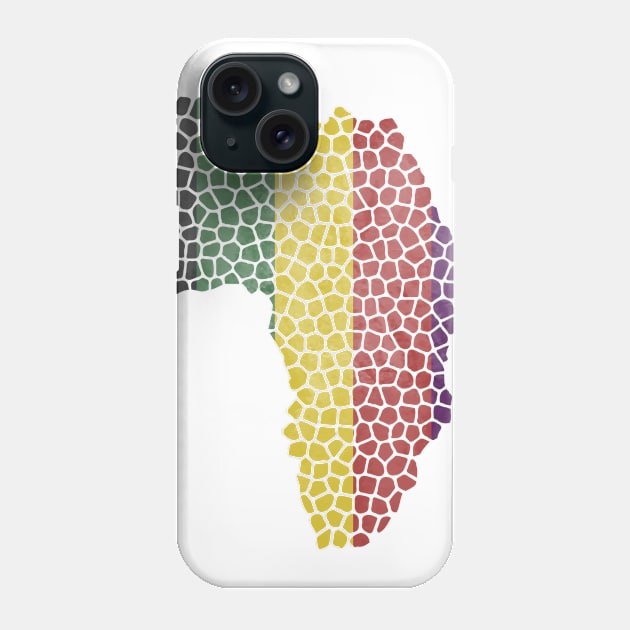 Africa Map (Stripes) Mosaic Phone Case by John Uttley