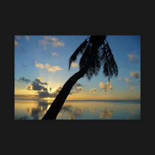 Peaceful Blue Palm Tree Sunset T-Shirt