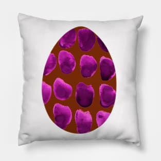 Easter egg - animal print with stains, isolated on white background. Simple violet and red boho watercolor. Design for background, cover and packaging, Easter and food illustration, greeting card. Pillow