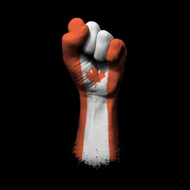 Flag of Canada on a Raised Clenched Fist by jeffbartels