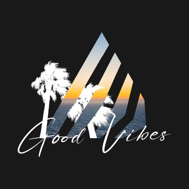 Good Vibes Palm Trees Sunset Retro by MReinart