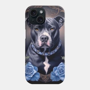 Staffy And Blue Roses Phone Case