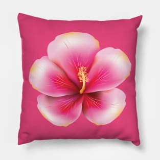 Pink hibiscus Pillow