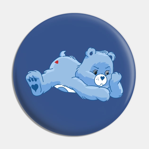 Grumpy bear lying down Pin by tailspalette