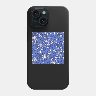 Modern abstract Matisse inspired design in beautiful electric cobalt blue on an off white background Phone Case