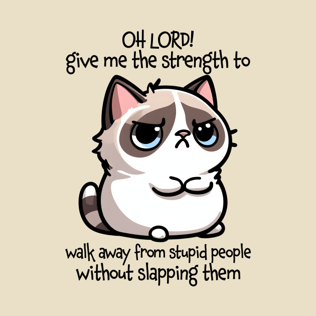 Oh Lord! Give Me The Strength Funny Cat Quote by Nessanya