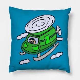 Pilot helicopter with cute cartoon boy Pillow