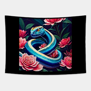 Snake and floral Tapestry