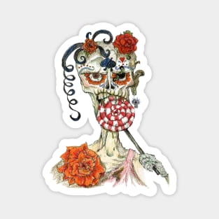 Zombie Sugar Skull Magnet