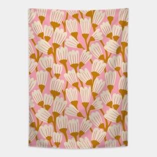 Happy blossom flower pattern in white and pink Tapestry