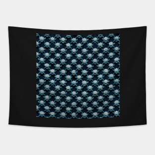 White Lace and Blue Denim Pattern Tapestry