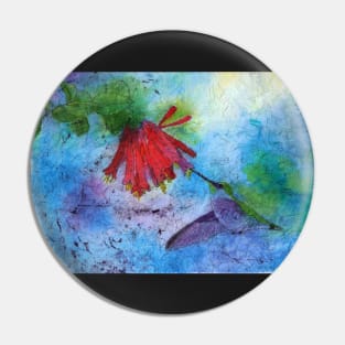 Hummingbird Batik Watercolor Pin