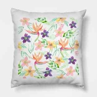 Birds of paradise | Watercolor | Pattern | Floral Pillow