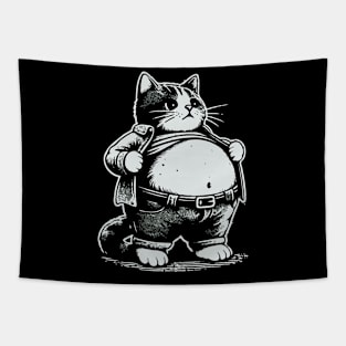 Chubby Cat // Funny Cat Lover Tapestry