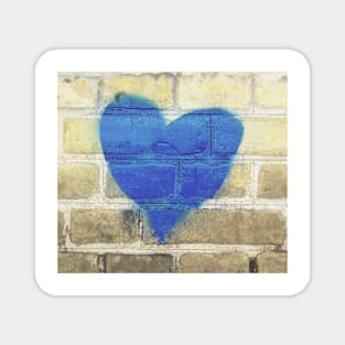 Blue Heart on the Wall Magnet