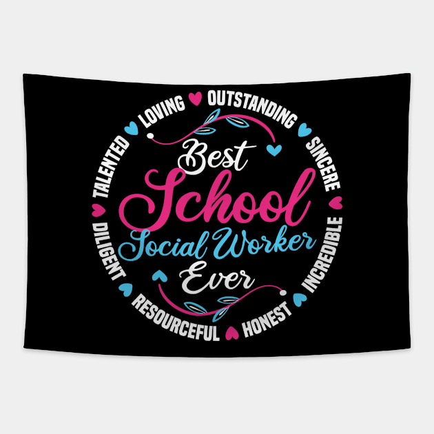 Best School Social Worker Ever Tapestry by White Martian