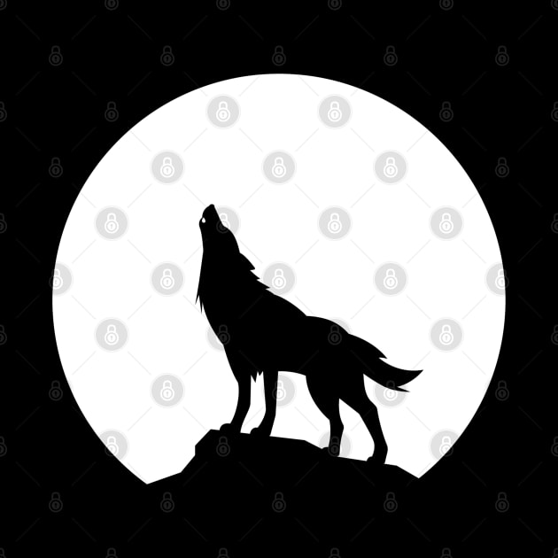 wolf and moon by jjsealion