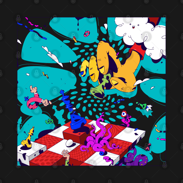 chess psychedelic illustration by Mako Design 