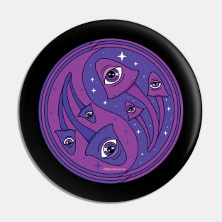 Yin Yang Mushrooms - Purple Pin