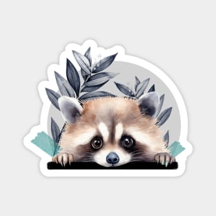 Cute woodland Baby Animal Raccoon . Magnet