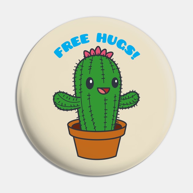 Free Hugs Cactus Pin by rudypagnel