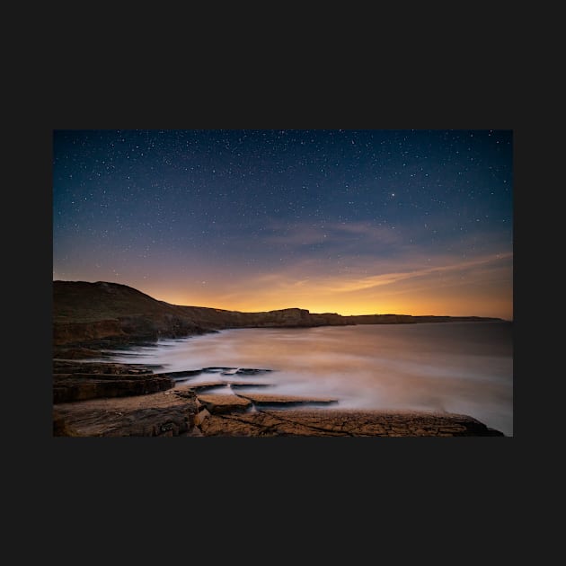 Fall Bay from Tears Point at night, Gower by dasantillo