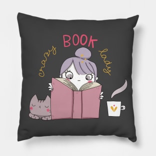 Crazy book lady Pillow