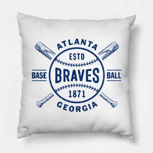 Atlanta Braves Bats & Ball 2 by Buck Tee Pillow