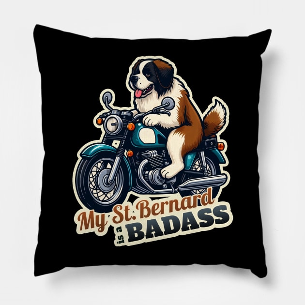 St. Bernard biker Pillow by k9-tee