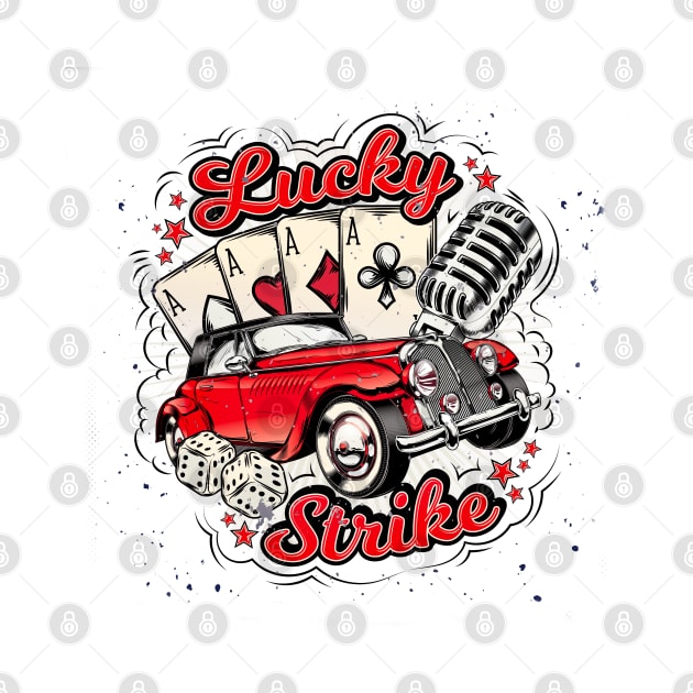 Lucky Strike classic vintage red casino car by Decoches