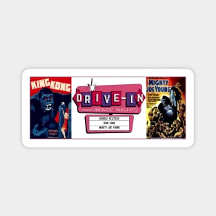 Drive-In Double Feature - King Kong & Mighty Joe Young Magnet