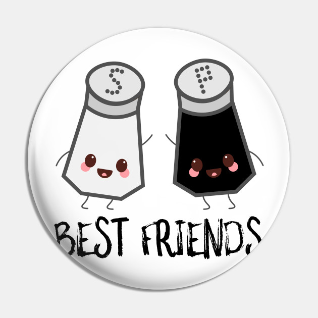 Salt And Pepper Best Friends - Kawaii Food Characters - Sticker