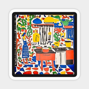 A woman in the kitchen-Matisse inspired Magnet