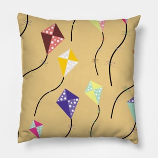 Cute Colored Kite Kids Pattern Seamless Pillow
