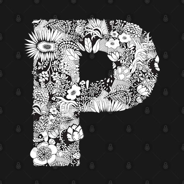 Floral Letter P by HayleyLaurenDesign