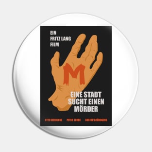 The Mark of M: Tribute to Fritz Lang's Masterpiece - Iconic Hand Design Pin