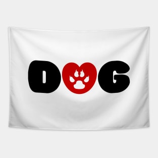 Dog Love Heart Tapestry