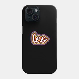 Leo Astrology Script Typography Gay Pride Rainbow Phone Case