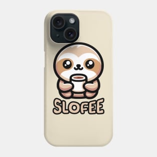 Slofee! Cute Coffee Sloth Pun Phone Case