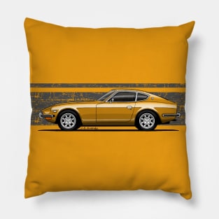 Drawing of the beautifull japanese sportscar for medium and light backgrounds Pillow