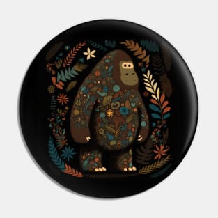 Young Sasquatch Surrounded by Stunning Fall Foliage Pin