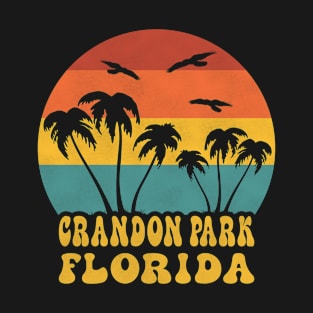 Retro Vintage Sunset Crandon Park Florida T-Shirt