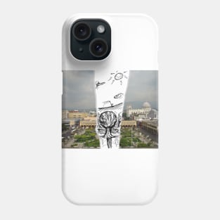 plaza libertad in El Salvador in sketch future line Phone Case